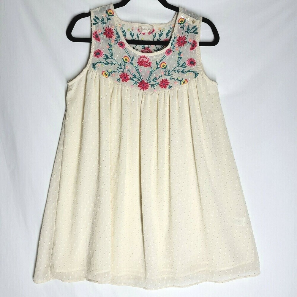 Altard State Floral Embroidered Midi Dress Sleeveless Sheer Line Boho Size XS
